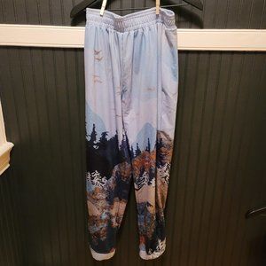 Graphic Sweatpants Forest Pattern Soft Sweats